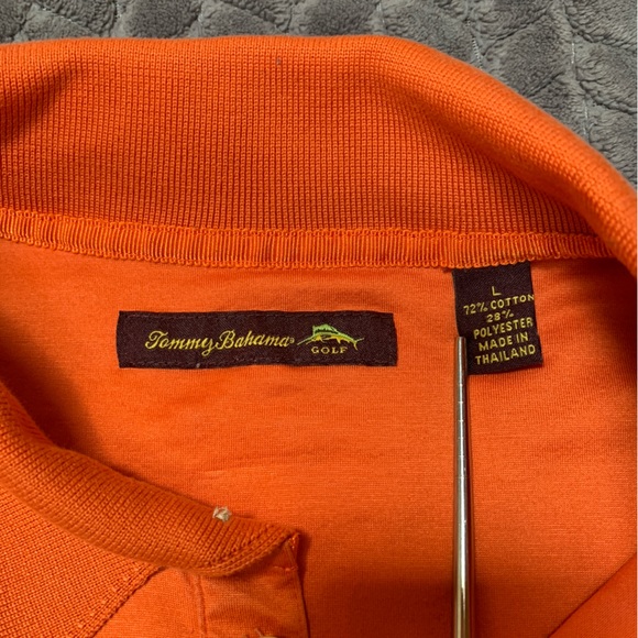 Tommy Bahama Golf Shirt Mens Large Orange Polo Breathable Golfer Fishing Boating - Picture 8 of 12